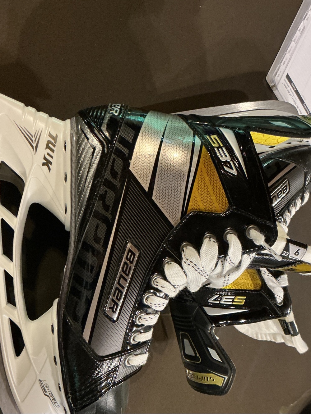 Bauer Men's Hockey Skate - Black, White, Yellow